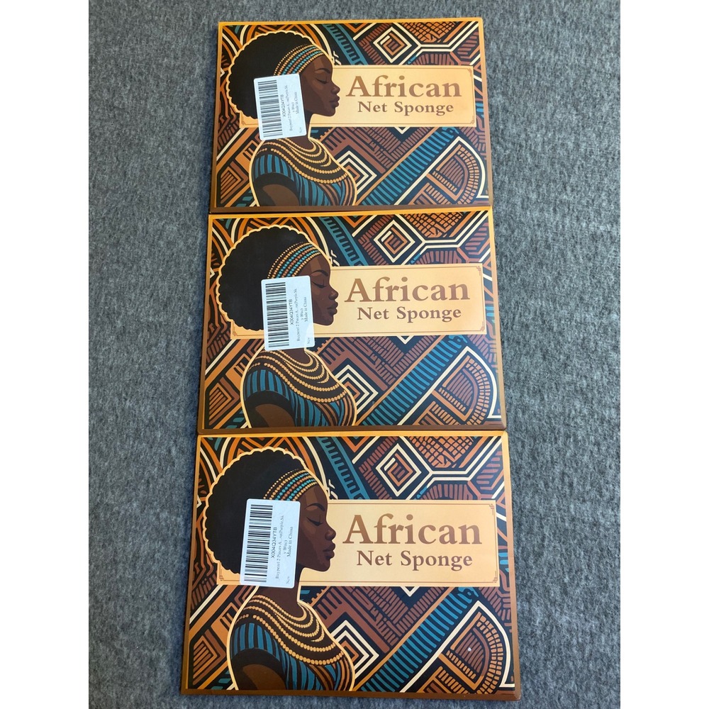 New Baypearl 6 Piece African Net Sponge Set Purple Sky Blue Exfoliating Wash Net